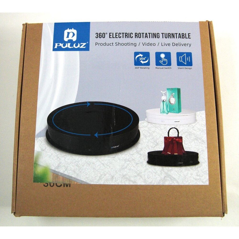 360 Degree Turntable Display Stand for Photography Video Shooting Prop (White)